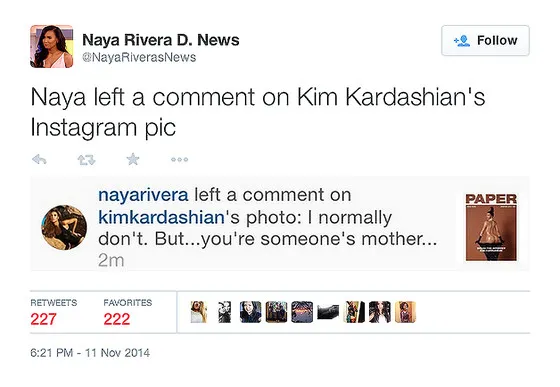 Komentar yang dituliskan Naya dalam foto yang diunggah Kim @ twitter.com/NayaRiverasNews