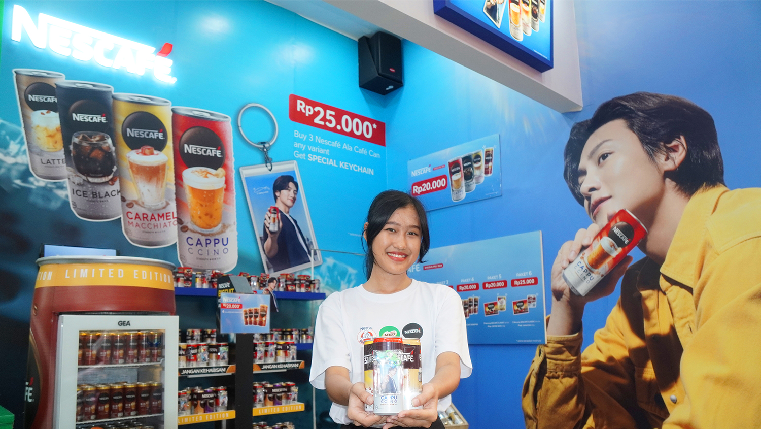 NESCAFÉ Indonesia provides a special booth with Ji Chang Wook's picture at the Jakarta Fair 2024.