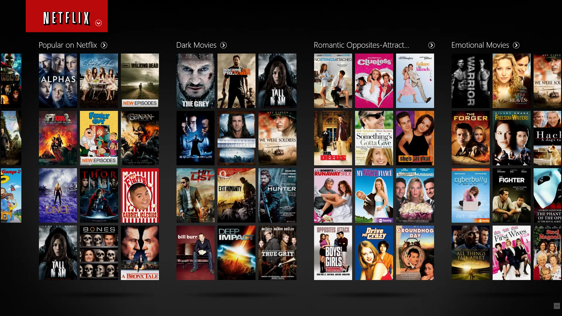 Beberapa film yang bisa disaksikan di Netflix © blogs.indiewire.com