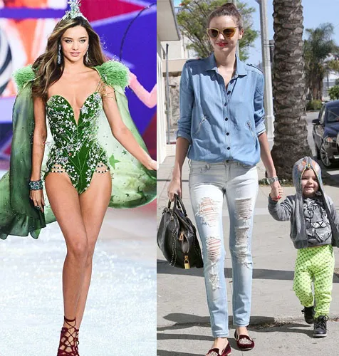Miranda Kerr, di atas dan di luar catwalk (foto: dailymail.co.uk)