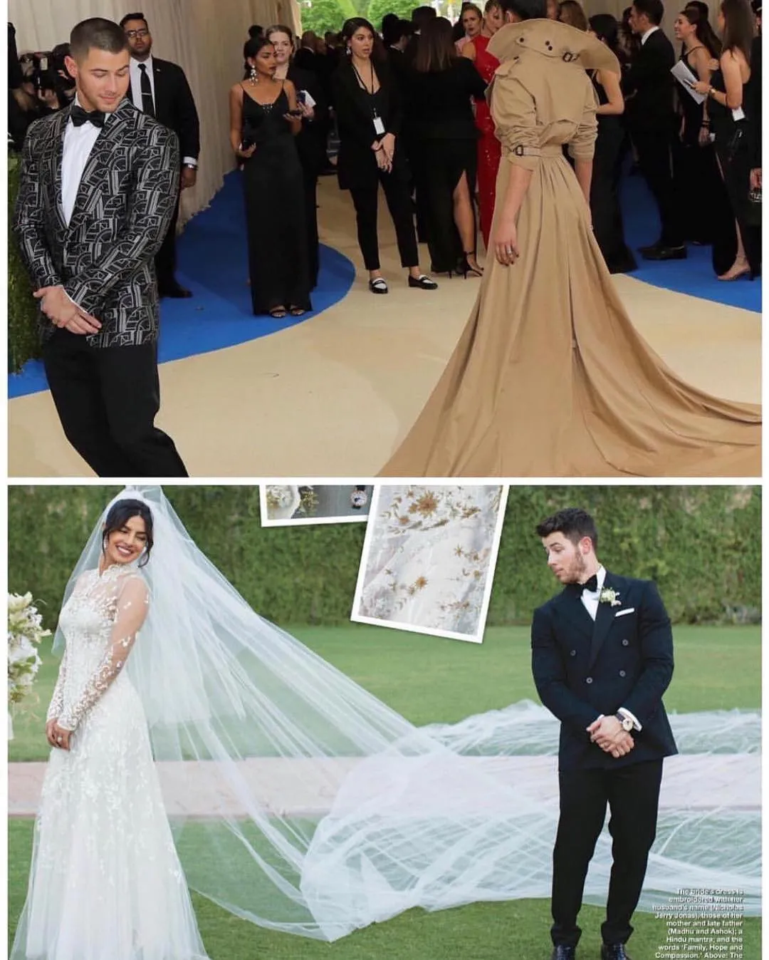 Nick selalu memastikan kakinya tak menginjak ekor gaun Priyanka © instagram.com/nickjonas (diunduh pada 21/12 17:04)