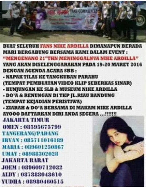 Fans Nike Ardilla gelar acara mengenang 21 tahun kematian sang idola © Instagram.com/nikeardilla_id