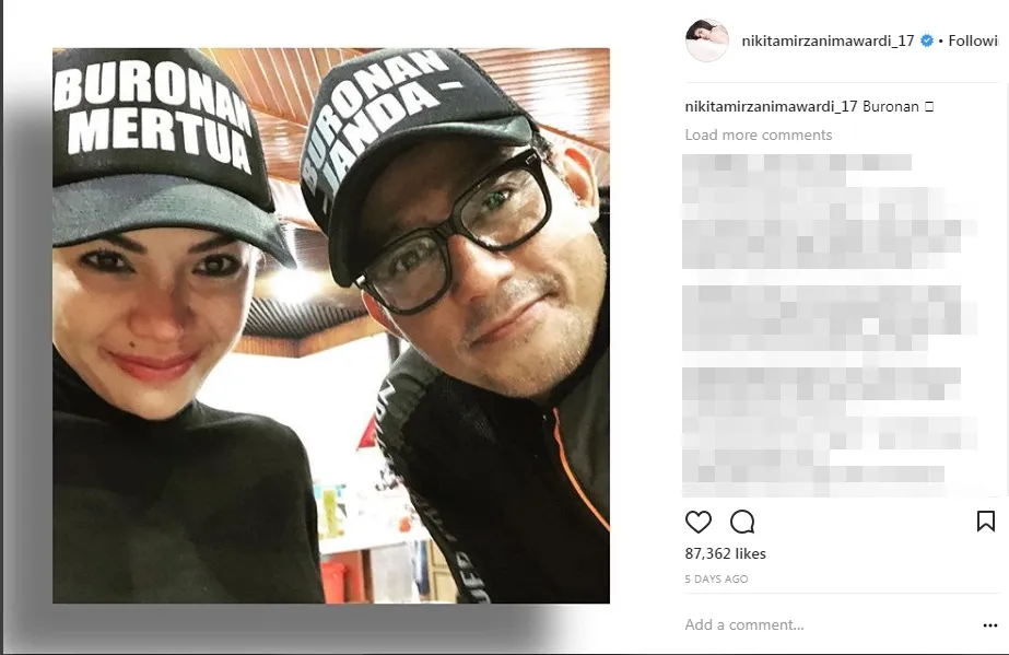 Nikita Mirzani mengaku belum go publik meski telah memposting foto bersama di ig. cr: instagram.com/nikitamirzanimawardi_17