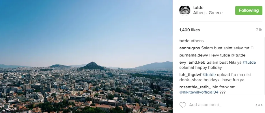 Tutde pun ada di Yunani ©instagram/tutde