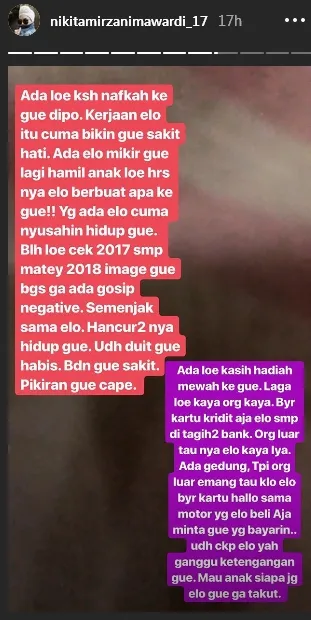 Nikita Mirzani hamil anak Dipo ©instagram/nikitamirzanimawardi_17
