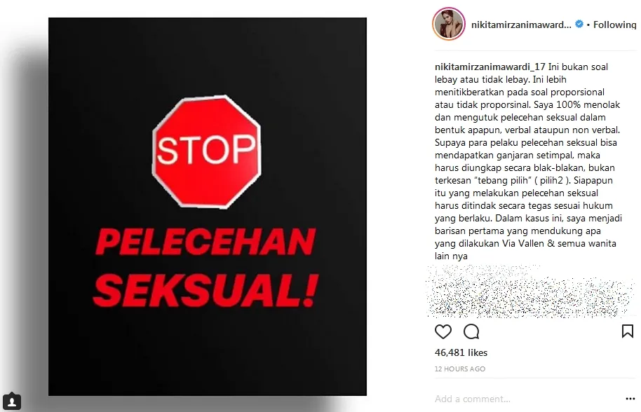 Nikita Mirzani kini dukung Via Vallen ©instagram/nikitamirzanimawardi_17