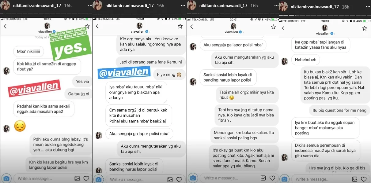Via hubungi Nikita Mirzani dan pastikan hubungan mereka baik-baik saja ©instagram/nikitamirzanimawardi_17