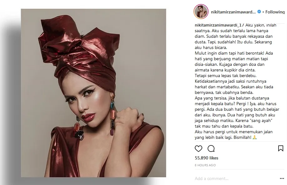 Nikita Mirzani curhat lagi di Instagram ©instagram/nikitamirzanimawardi_17