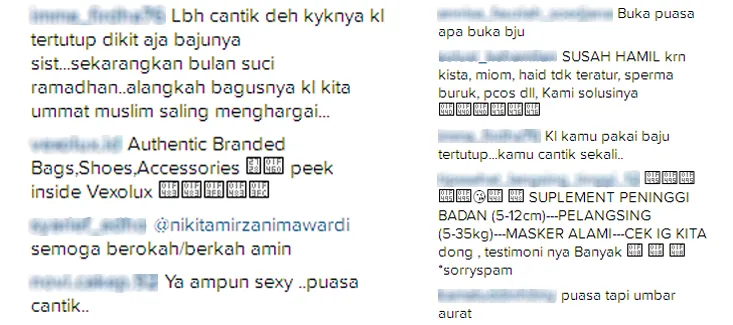 Komentar netizen mengenai postingan Niki / © Instagram