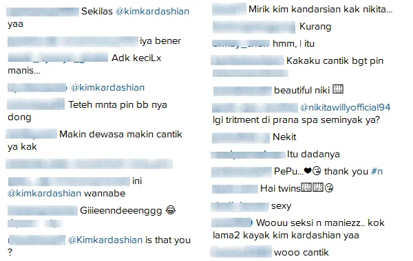 Komentar netizen tanggapi foto postingan Nikita © Instagram/nikitawillyofficial94