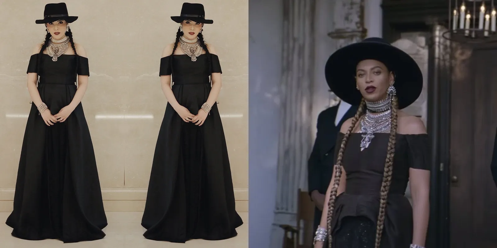 Untuk acara tersebut, Nindy berpakaian bak Beyonce Knowles. /©instagram.com/nindyparasadyharsono