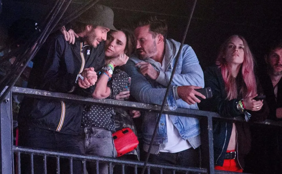 David dan Victoria pernah nonton Glastonbury Festival bersama dengan Lady Marry © The Sun