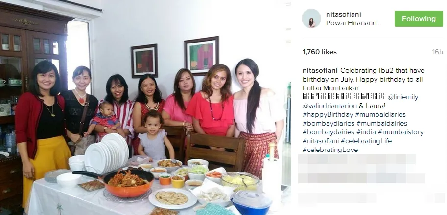 Nita dan sahabatnya di Mumbai, senang berteman dengan orang Indonesia ©instagram/nitasofiani