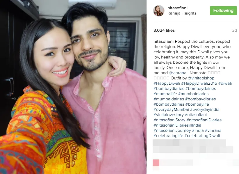 Nita Sofiani ikut rayakan Diwali bareng Vin Rana ©instagram/nitasofiani