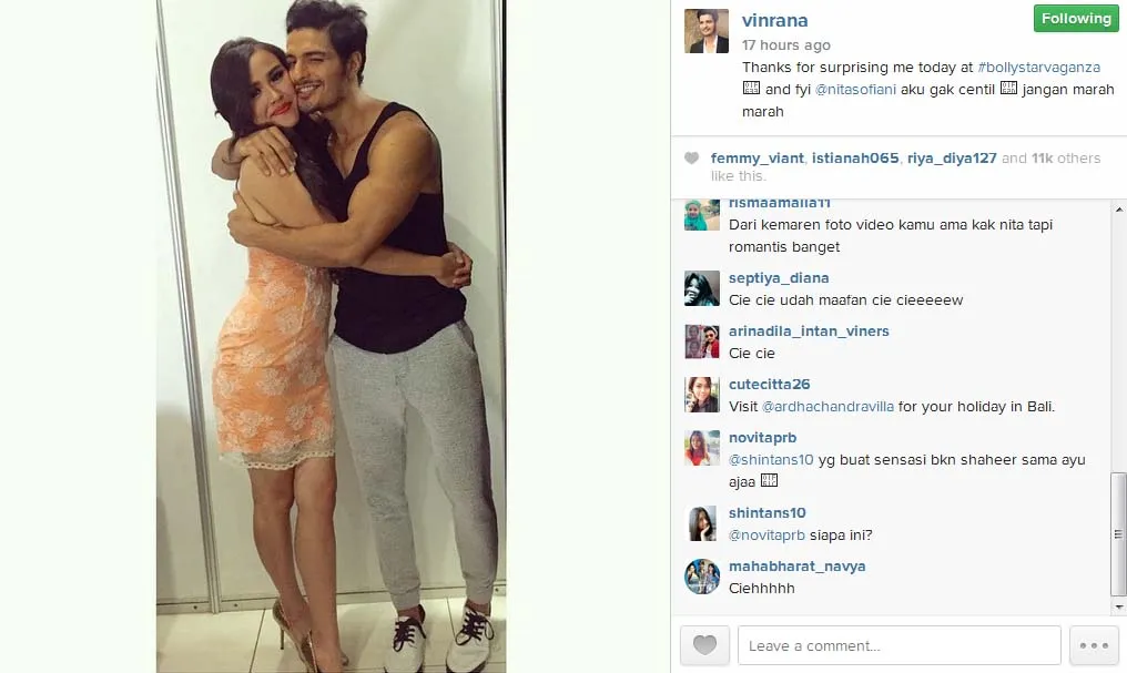 Vin Rana mengaku nggak centil ke Nita Sofiani. @instagram/vinrana