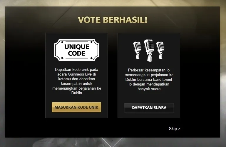 Vote berhasil