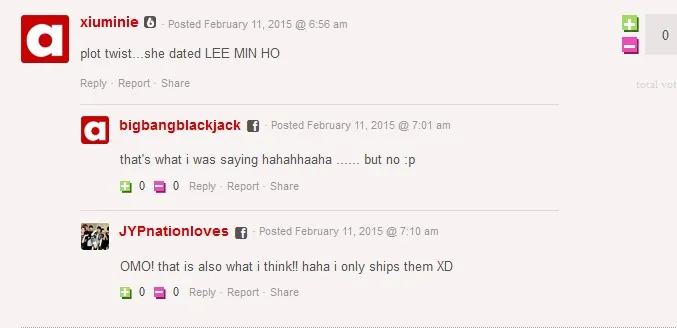 Netizen yang menganggap Goo Hye Sun pernah pacaran dengan Lee Min Ho © allkpop.com