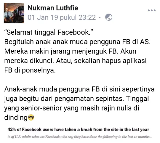 Postingan terakhir Nukman, mungkinkah firasat? © Facebook.com/nukman