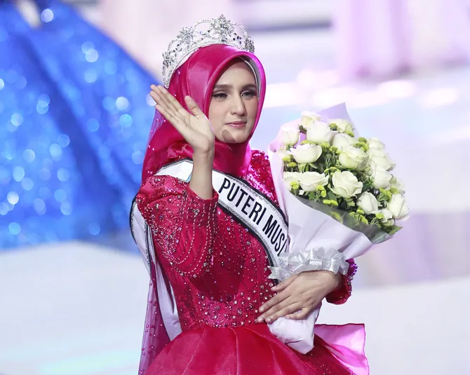 Nurul Bashirah Juara Puteri Muslimah Indonesia 2019 ©KapanLagi.com/Agus Apriyanto