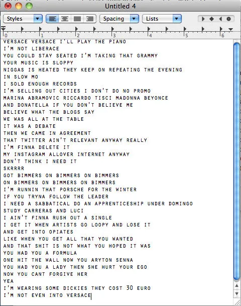 Lirik lagu yang ditulis Frank. @gigwise.com