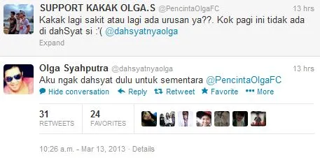Olga cuti dari Dahsyat?