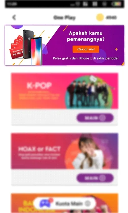 Cek Pemenang. Credit: One App