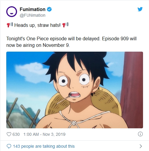 One Piece Episode 909 Menghilang Tergeser Oleh World Cup Rugby 19 Kapanlagi Com