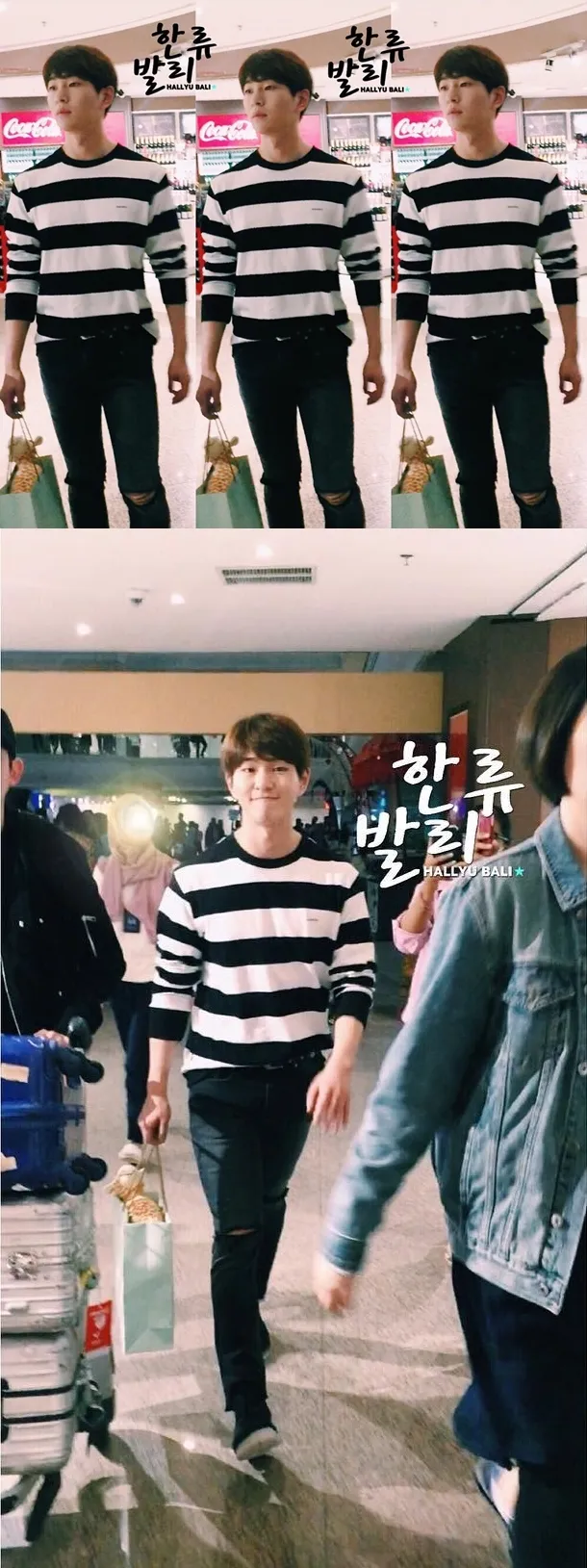Onew SHINee saat tiba di Bandara Ngurah Rai Bali. © instagram.com/hallyubali