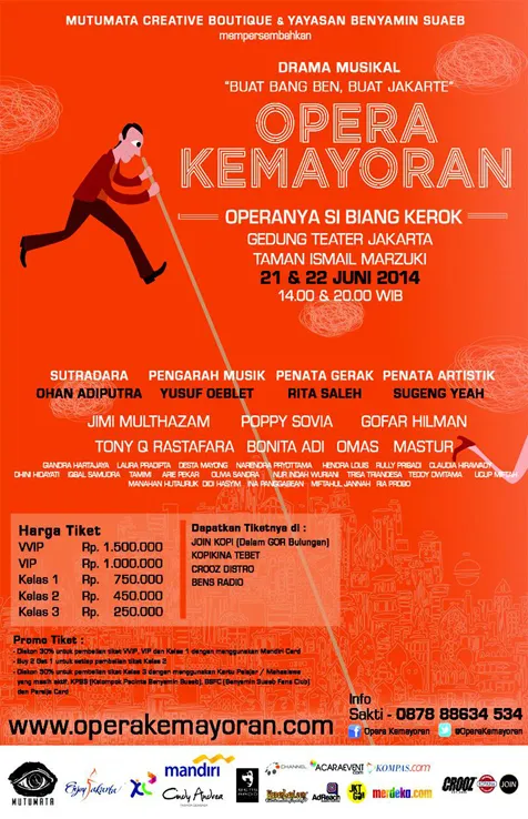 Semangat berkarya dari seorang Benyamin Suaeb (Alm.) diangkat ke dalam bentuk pertunjukan drama musikal.