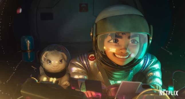 OVER THE MOON trailer excerpt showing Fei Fei using her own rocket to go to the Moon