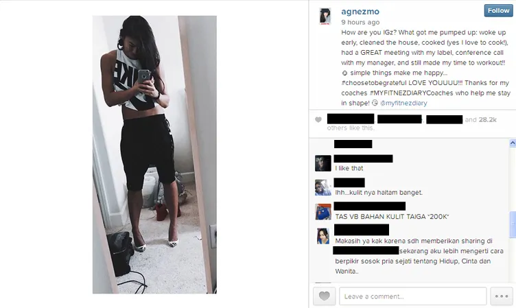 Beginilah penampakan otot Agnes Monica yang kokoh dan Tangguh ©Instagram.com/agnezmo