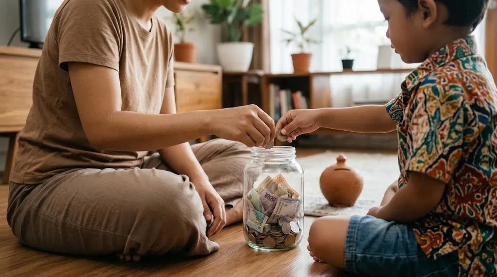 Cara Sederhana Mengajarkan Anak Mengelola Keuangan (AI Generated)