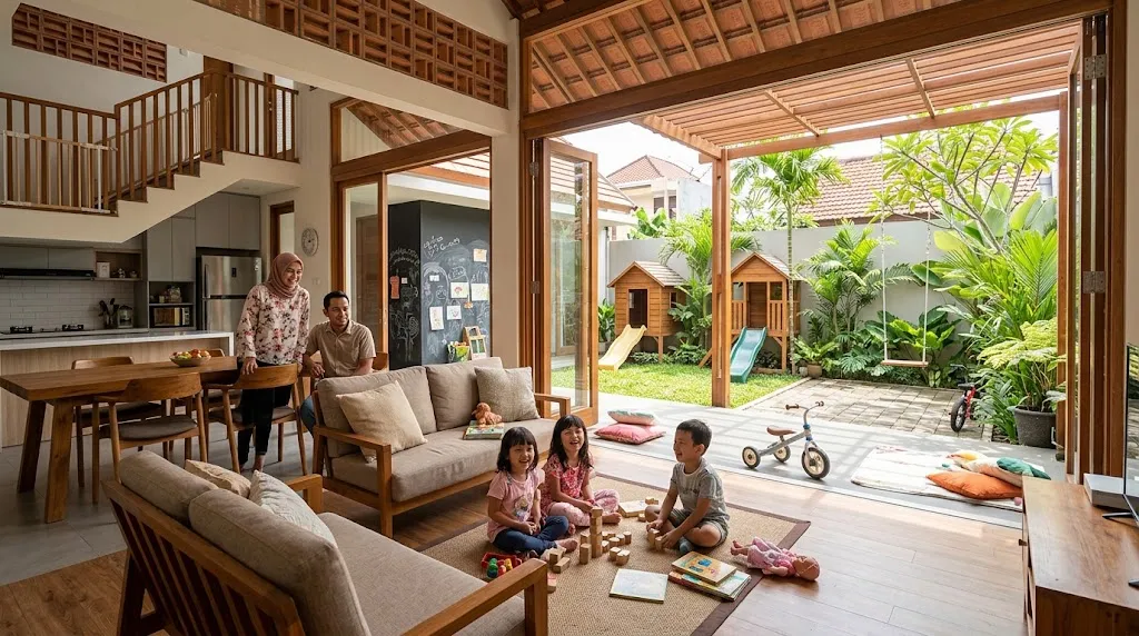 Desain rumah ramah anak. [AI Generated]