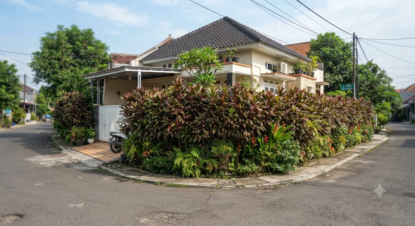 Jenis tanaman yang cocok untuk rumah hook, ampuh Jadi pagar alami untuk privasi dan penghijauan model andong - AI generated