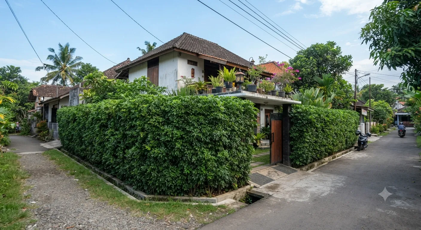Jenis tanaman yang cocok untuk rumah hook, ampuh Jadi pagar alami untuk privasi dan penghijauan model walisongo - AI generated