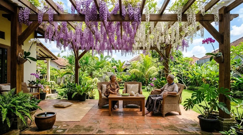 Tanaman Wisteria. [AI Generated]