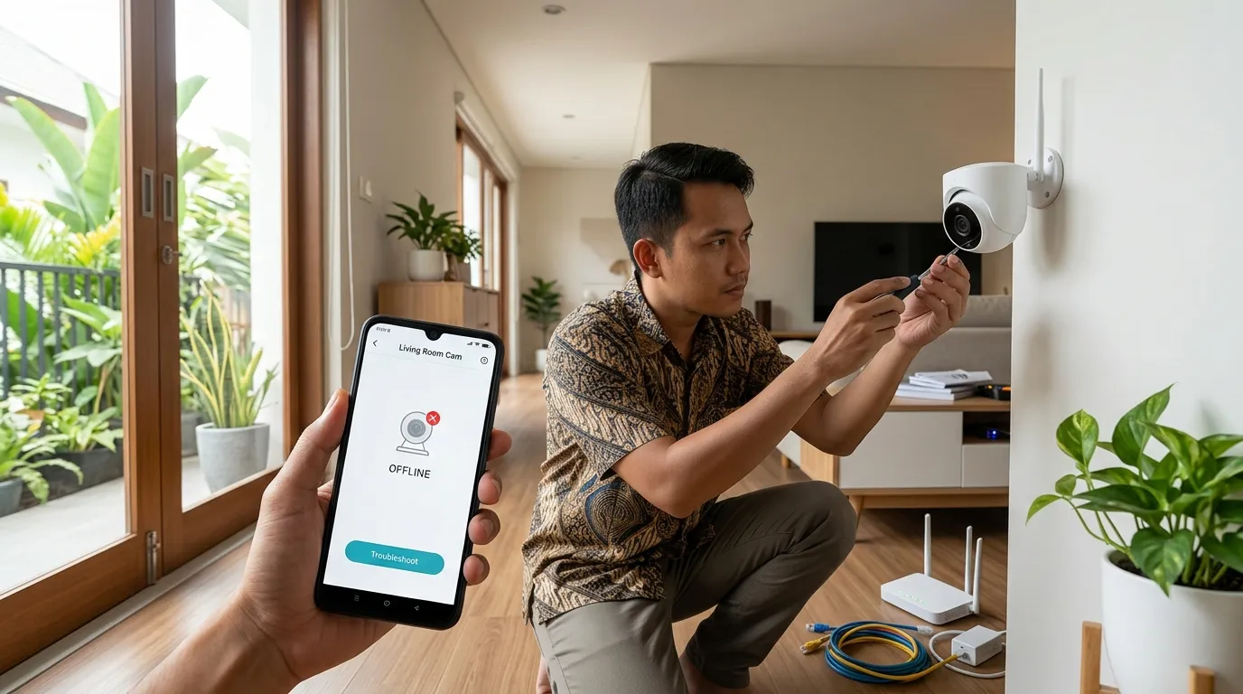 Cara Mengatasi CCTV Offline di HP (AI Generated)
