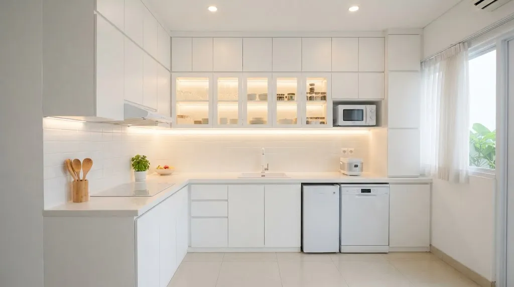 Kitchen Set Putih. (AI Generated)