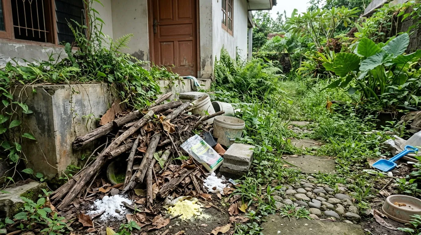 Mengandalkan Produk Pembersih atau Repellent Kimiawi Tanpa Mengubah Habitat. Foto: AI Generated
