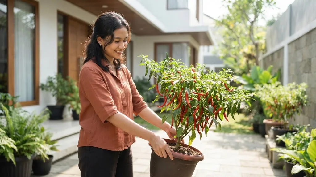 Trik Merawat Pohon Cabai agar Buahnya Lebat dan Pedas (AI Generated)
