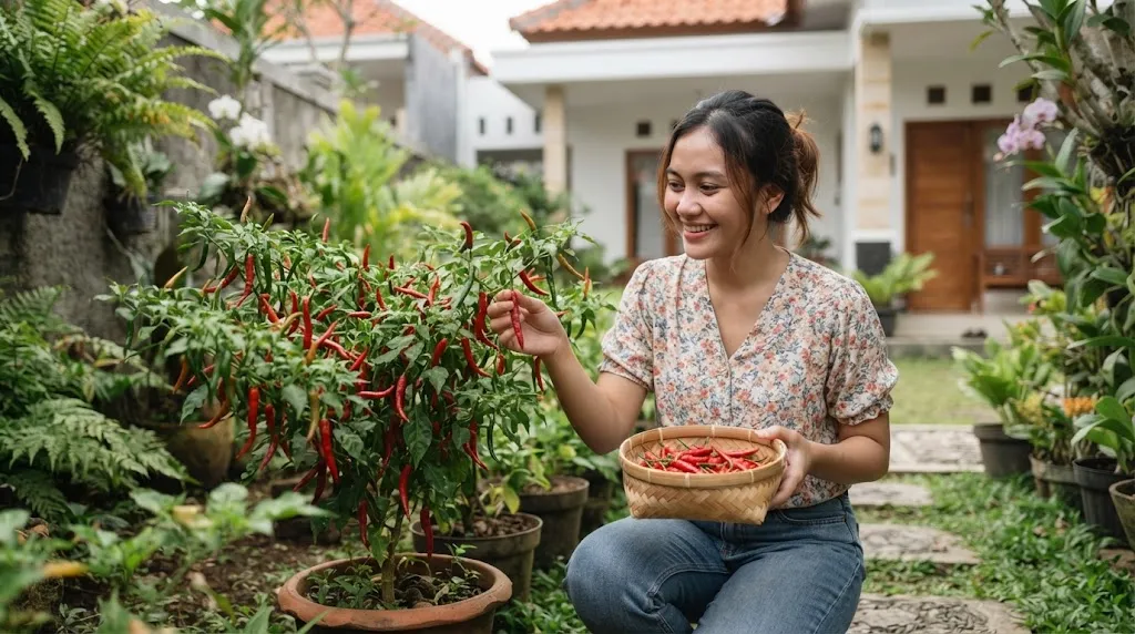 Trik Merawat Pohon Cabai agar Buahnya Lebat dan Pedas (AI Generated)