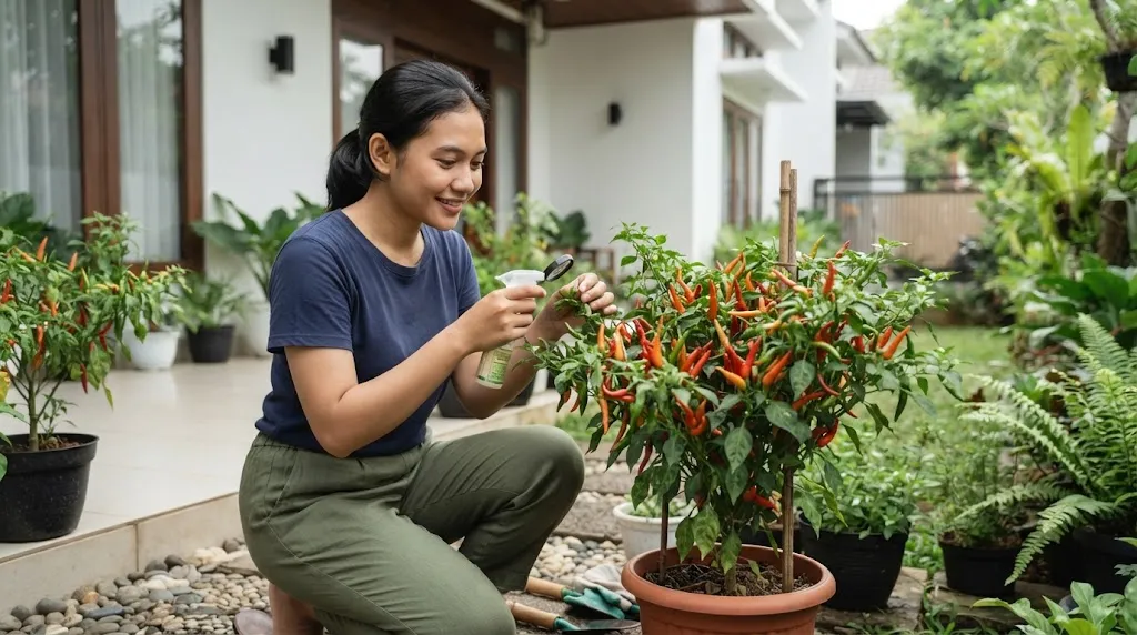 Trik Merawat Pohon Cabai agar Buahnya Lebat dan Pedas (AI Generated)