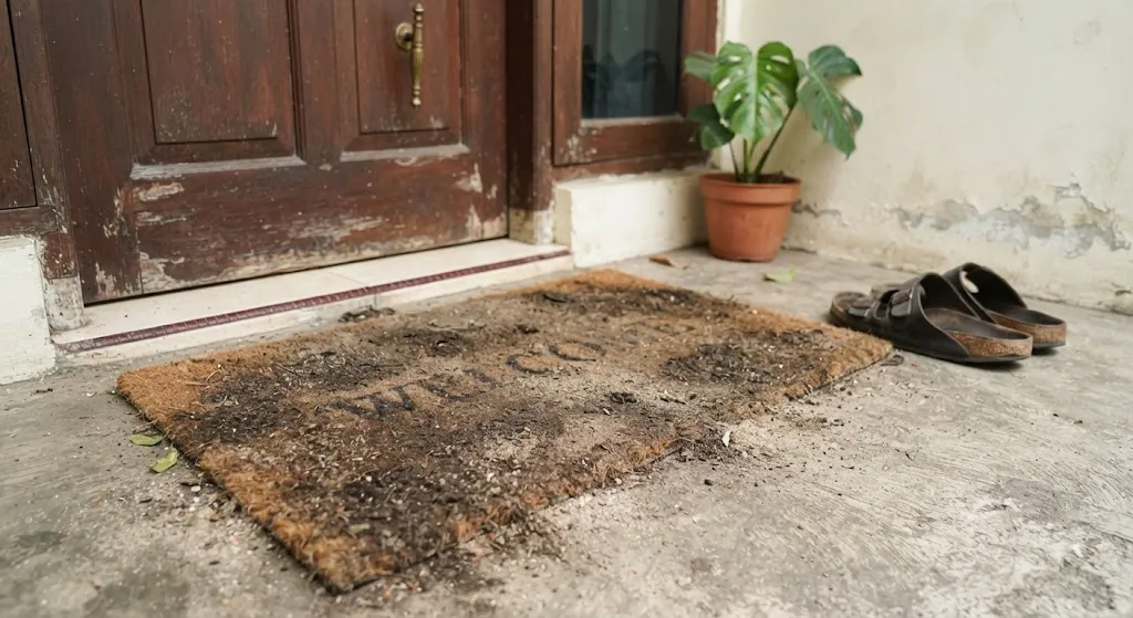 Karpet Keset di Pintu Masuk Kotor. (AI Generated)