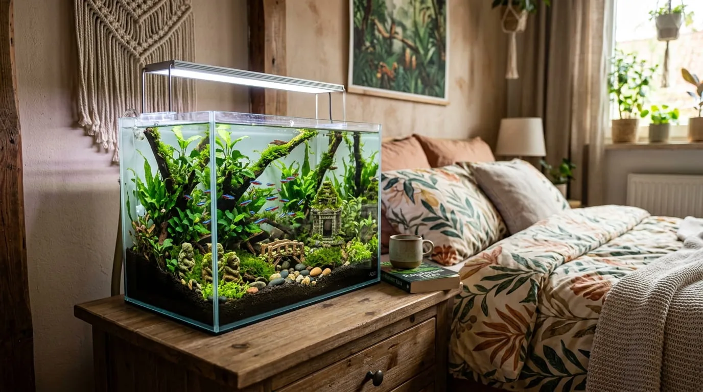 Aquarium Tematik (Laut Tropis, Hutan, atau Fantasi). Foto: AI Generated
