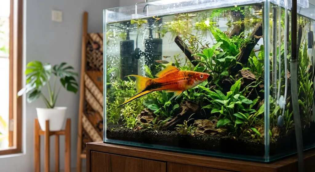 Ikan Hias Ekor Cantik Buat Dipelihara di Rumah. (AI Generated)