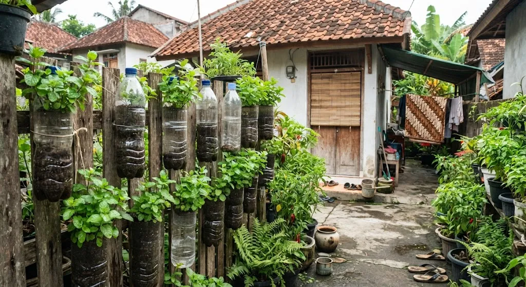 Tanaman Sayur yang Bisa Tumbuh di Botol Bekas. (AI Generated)