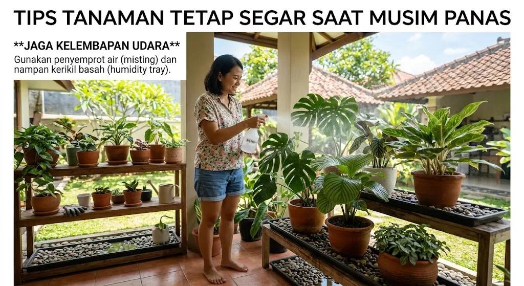 Tips Tanaman Tetap Segar Saat Musim Panas. (AI Generated)