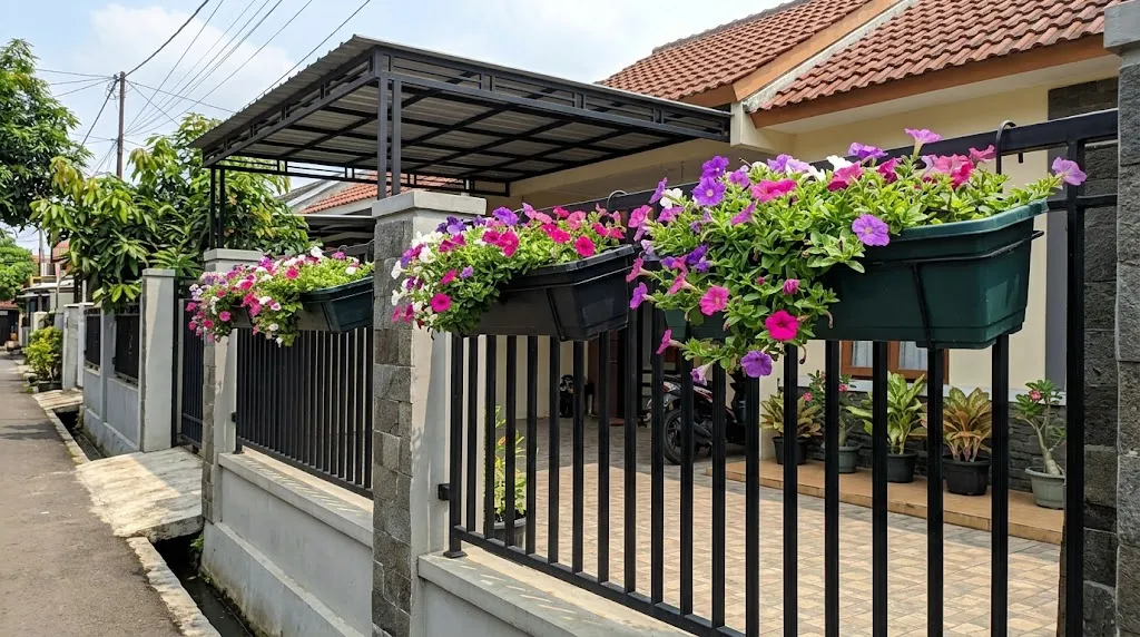Tanaman Bunga Kecil untuk Mengisi Kotak Tanam di Pagar. (AI Generated)