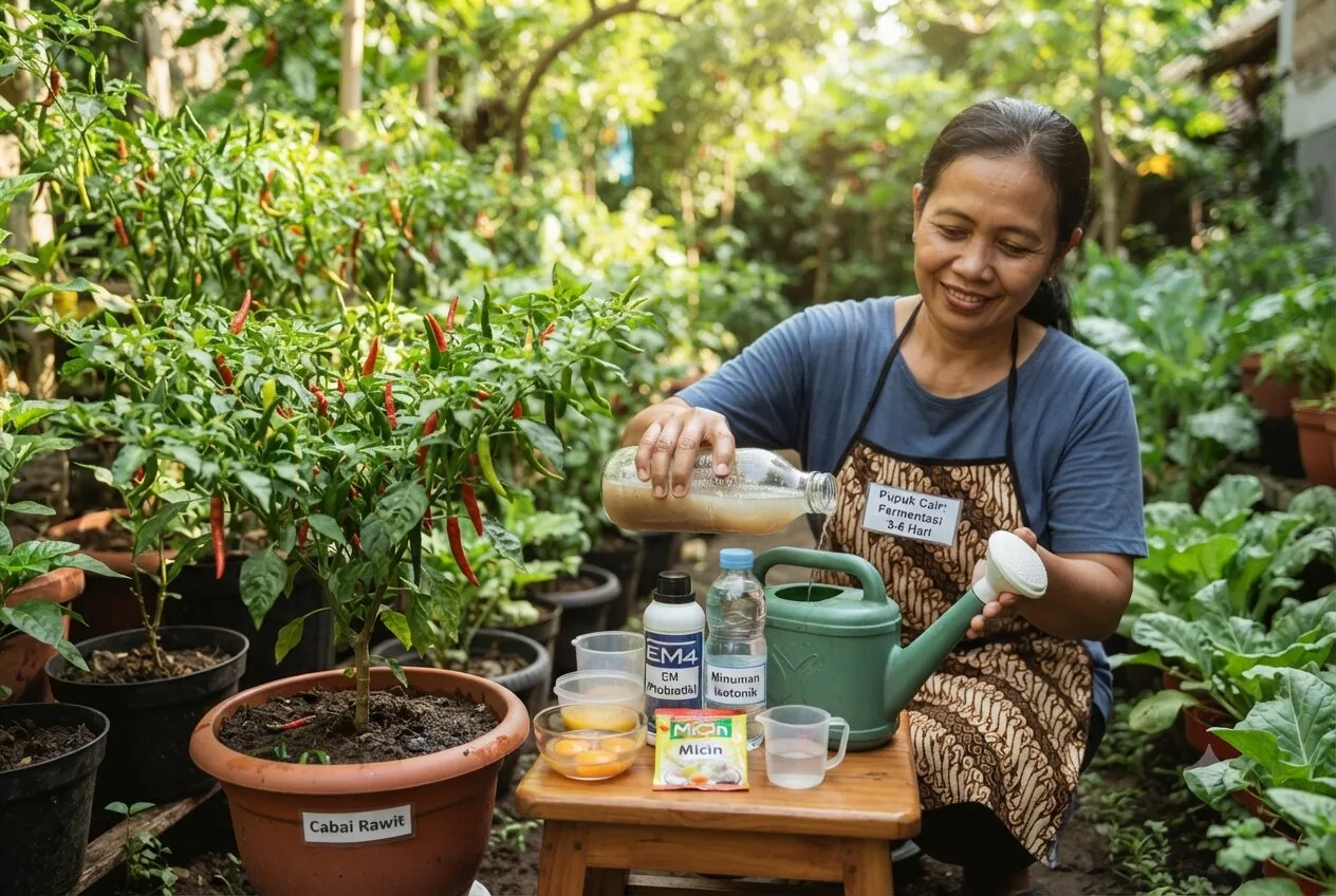 Pupuk dari Telur + Micin + Probiotik. Foto: AI Generated