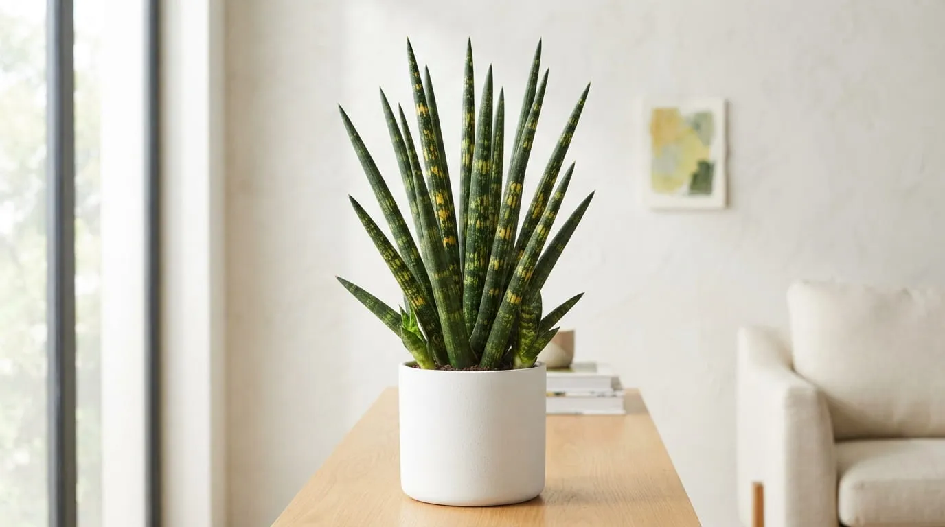 Sansevieria Trifasciata 'Francisii'. Foto: AI Generated